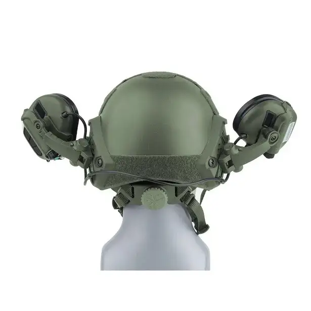 3 - Тактичні навушники EARMOR M32H ОЛИВА з кріпленнями під каску "ЧЕБУРАШКА"