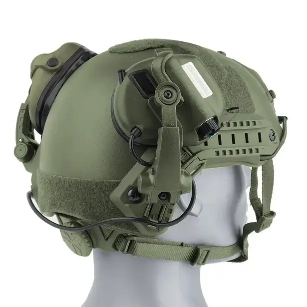 4 - Тактичні навушники EARMOR M32H ОЛИВА з кріпленнями під каску "ЧЕБУРАШКА"