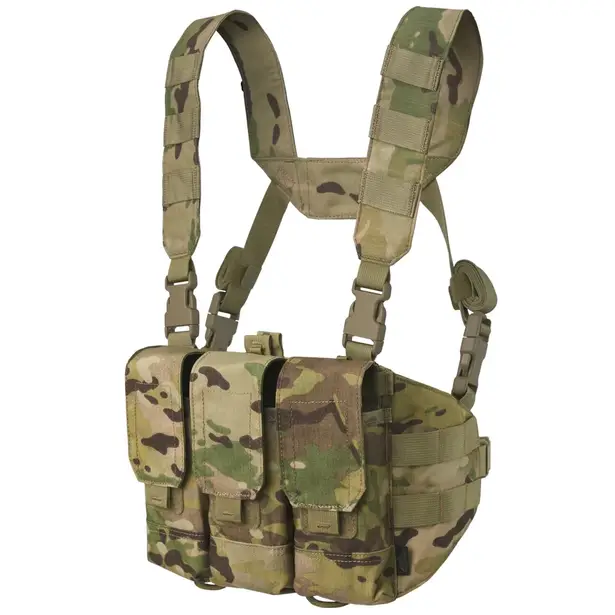 1 - Нагрудник з потрійним підсумком на 3 AK/AR Helikon Chicom Chest Rig, Мультикам
