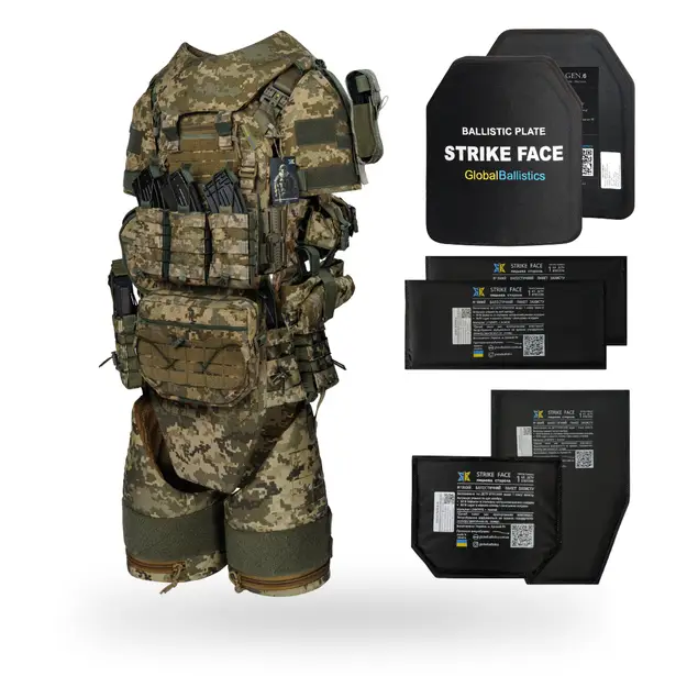1 - Бронежилет 6 класу Warmor Gen.3 FullSet SPECPROM. Балістичні пакети 1 класу. Піксель (ММ14)