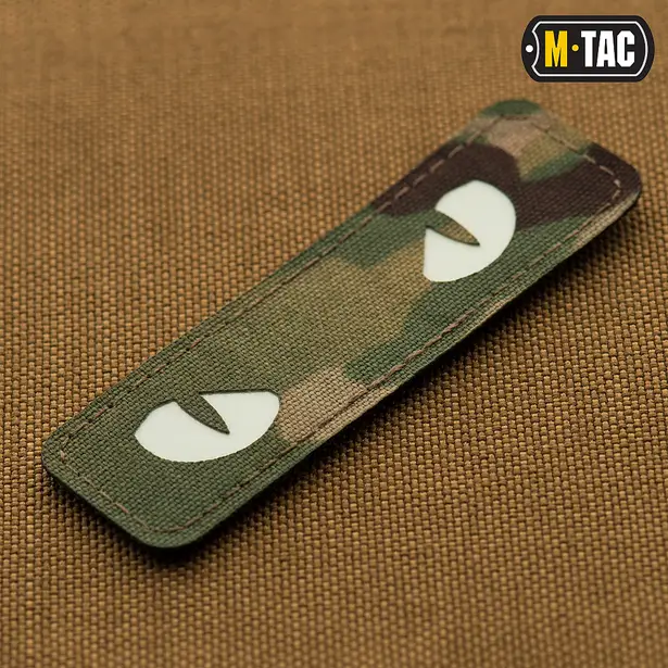 3 - Шеврон-нашивка M-Tac Cat Eyes Laser Cut. Мультикам з білими очима