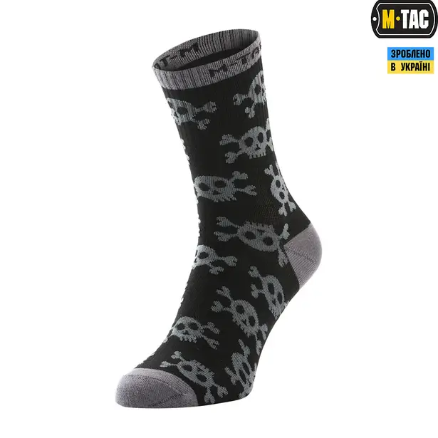1 - Шкарпетки тактичні літні M-Tac Mk.3 Pirate Skull. Чорні