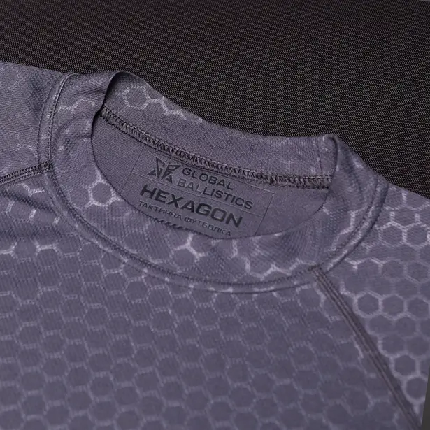 7 - Футболка тактическая Global Ballistics Hexagon. Серый