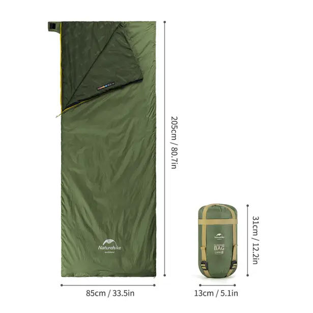 2 - Спальний мішок Naturehike LW180 Mini NH21MSD04 XL правий. Олива