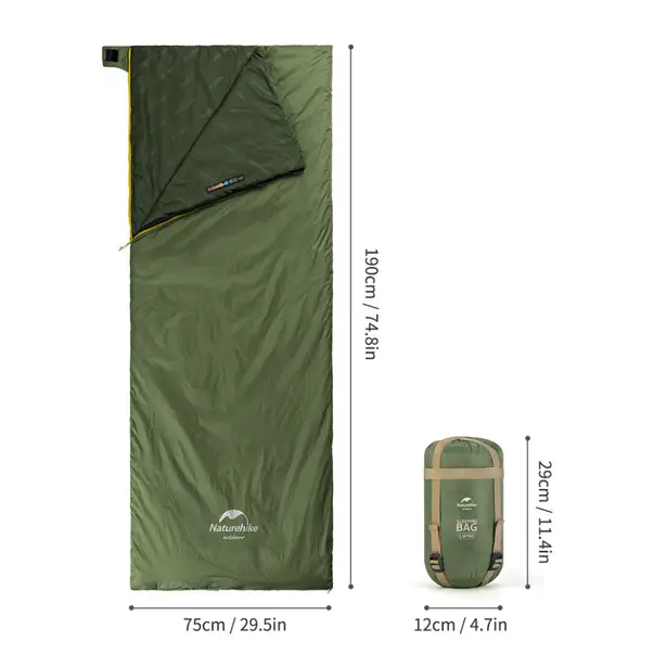 2 - Спальний мішок Naturehike LW180 Mini NH21MSD04 правий. Олива