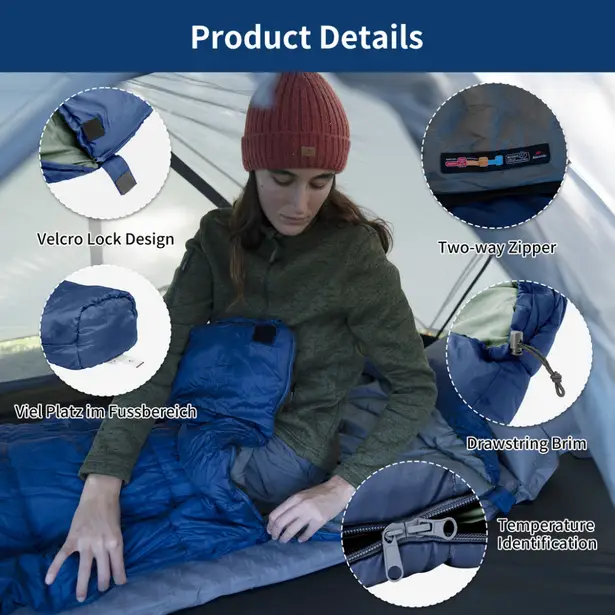3 - Спальний мішок Naturehike MJ 300 CNK2300SD014. Синій