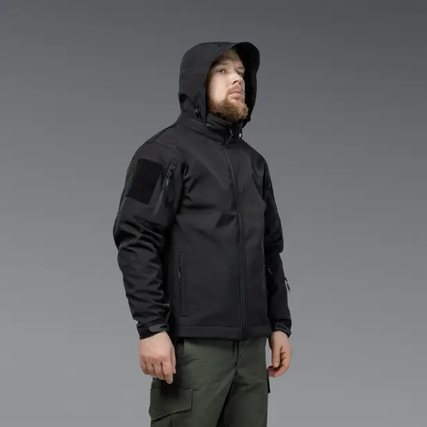 6 - Куртка тактична SoftShell APEX Shield Storm. Осінь-Весна Чорний. Розмір S