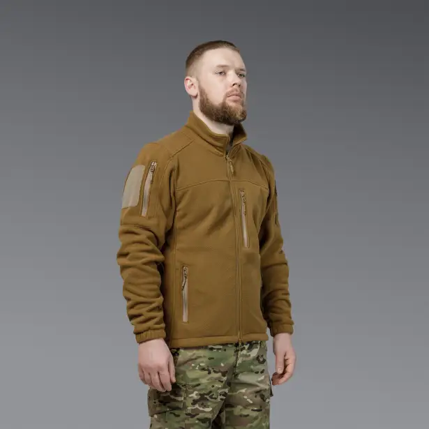 5 - Флісова тактична кофта на блискавці. Койот. Polyester. Розмір XL
