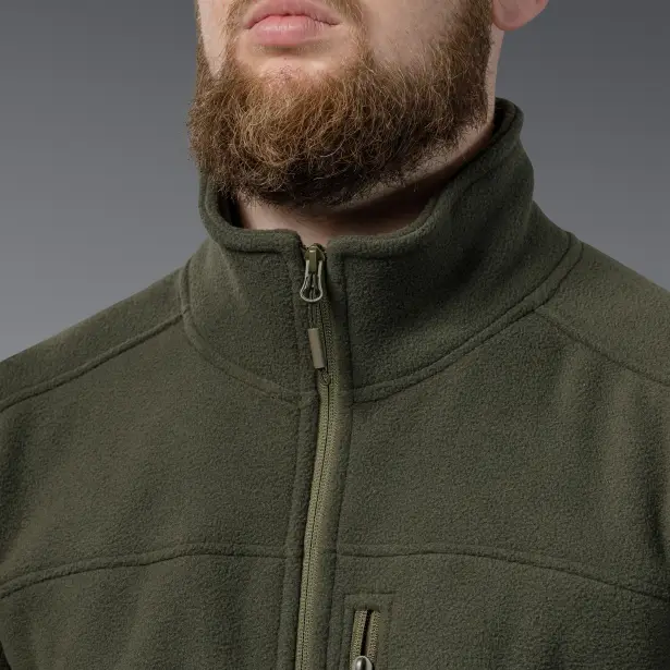 8 - Флісова тактична кофта на блискавці. Олива. Polyester. Розмір L