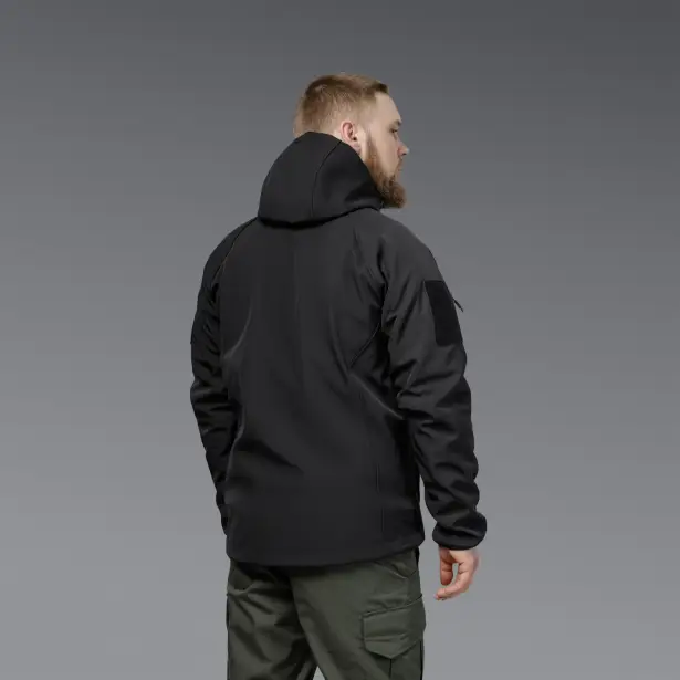 3 - Куртка тактична SoftShell APEX Flex. Осінь-Весна Чорний. Розмір XL