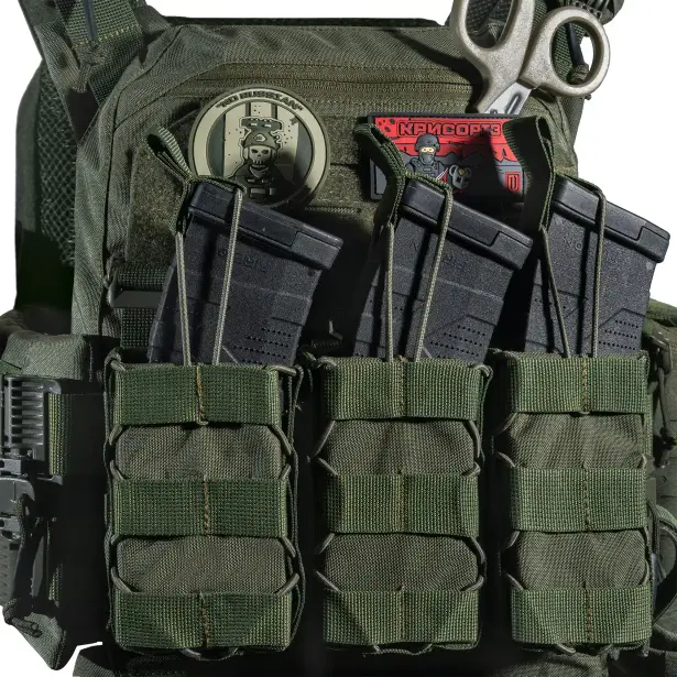 7 - Плитоноска SVAROG (Комплект 9 підсумків) з системою швидкого скидання. Molle. Колір Олива.