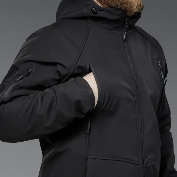 9 - Куртка тактична SoftShell APEX Flex. Осінь-Весна Чорний. Розмір XL