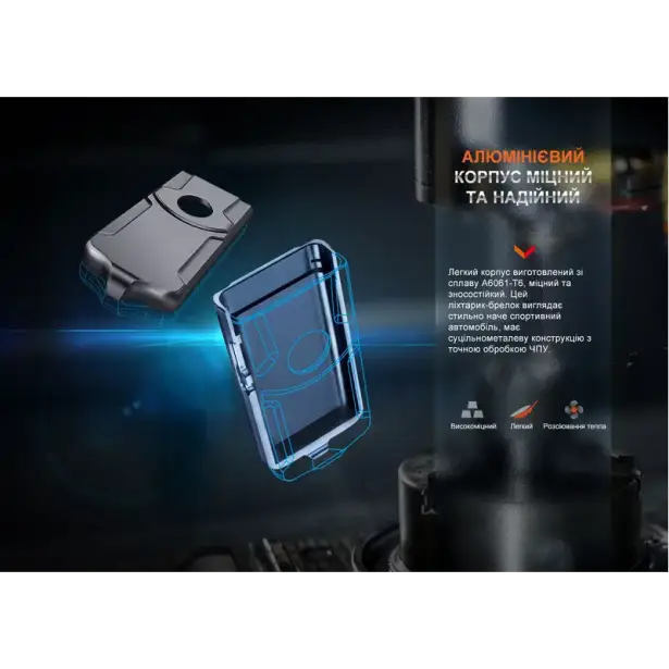 8 - Ліхтар наключний Fenix E03R V2.0. Синій