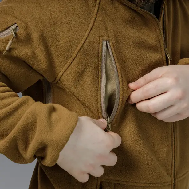 14 - Флісова тактична кофта з капюшоном. Койот. Polyester. Розмір S