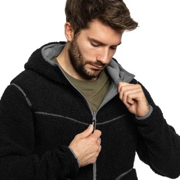 7 - Флісова куртка-кофта Pentagon IANOS SHERPA 2-IN-1. Чорний