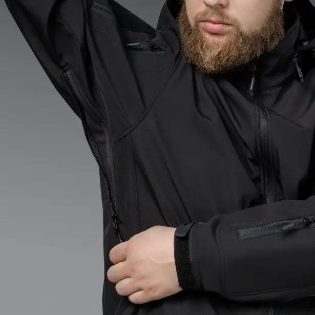 13 - Куртка тактична SoftShell APEX Shield Storm. Осінь-Весна Чорний. Розмір S