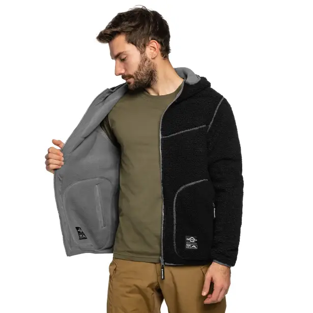 6 - Флісова куртка-кофта Pentagon IANOS SHERPA 2-IN-1. Чорний