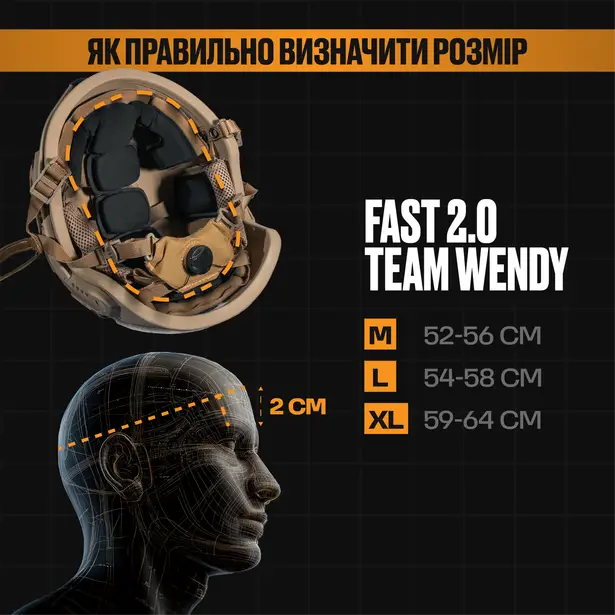 3 - Шолом тактичний 2.0 FAST TEAM WENDY. НВМПЕ (NIJ IIIA). Чорний