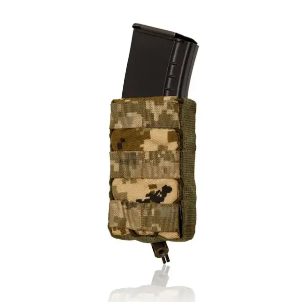 1 - Підсумок одинарний пластиковий під магазини AK\AR. Cordura 1000D. Molle. Піксель ММ14