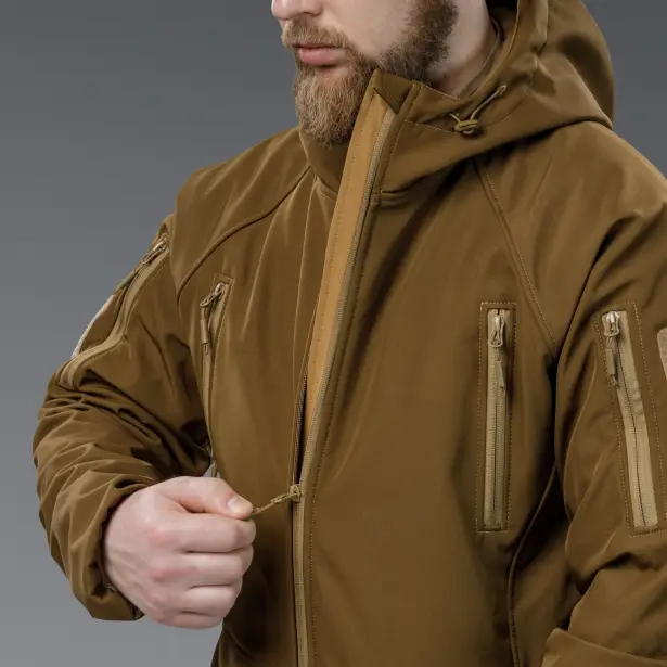 9 - Куртка тактична SoftShell APEX Flex. Осінь-Весна Койот. Розмір S