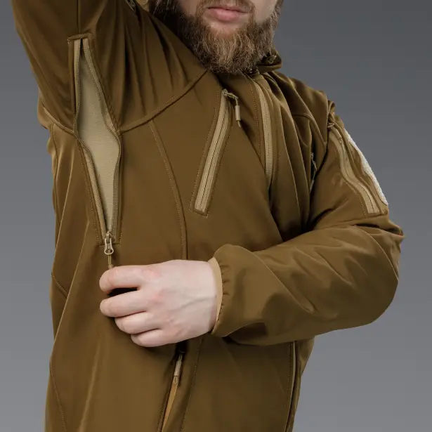 10 - Куртка тактична SoftShell APEX Flex. Осінь-Весна Койот. Розмір S