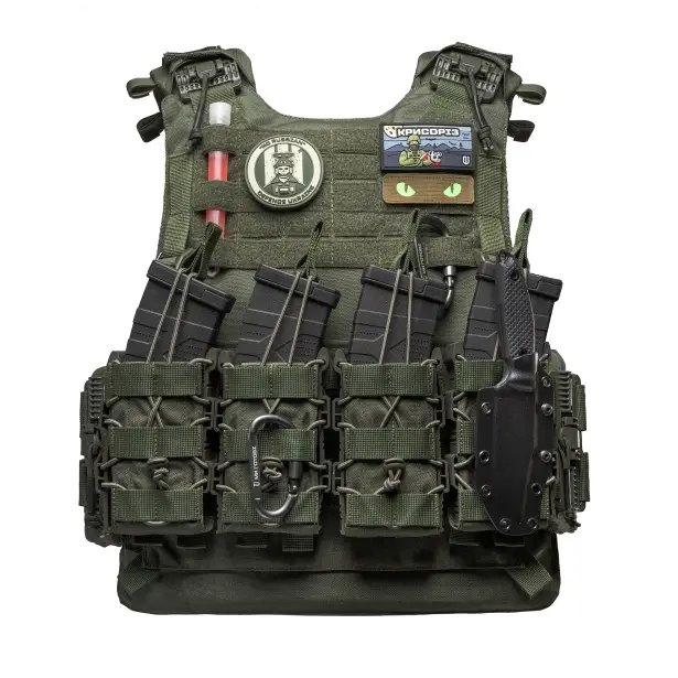9 - Плитоноска VEPR, збільшена площа захисту. (аналог IOTV G4) Molle. Колір Олива. Розмір S