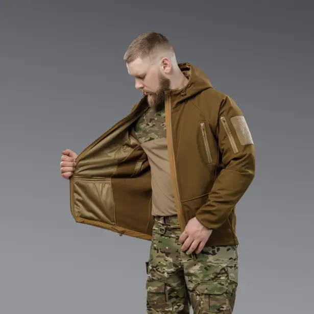 6 - Куртка тактична SoftShell APEX Flex. Осінь-Весна Койот. Розмір S