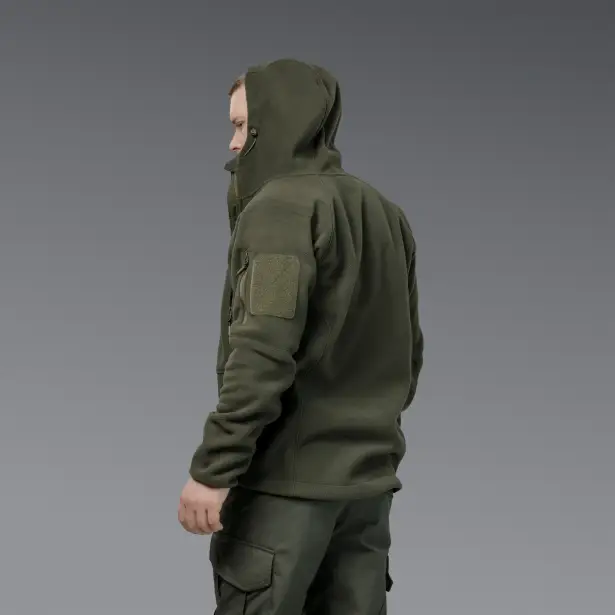 6 - Флісова тактична кофта з капюшоном. Олива. Polyester. Розмір S