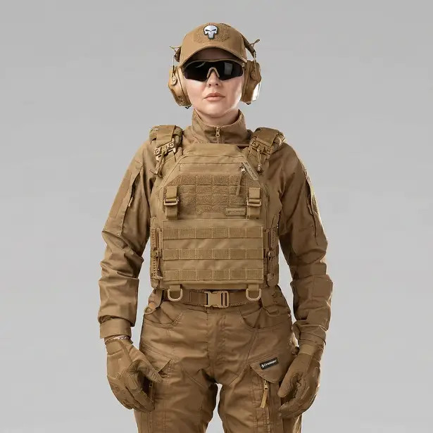 5 - Плитоноска жіноча Warmor gen.3 FL SPECPROM (for Ladies). Без підсумків. Зі швидким боковим та верхнім скиданням (без плит). Койот