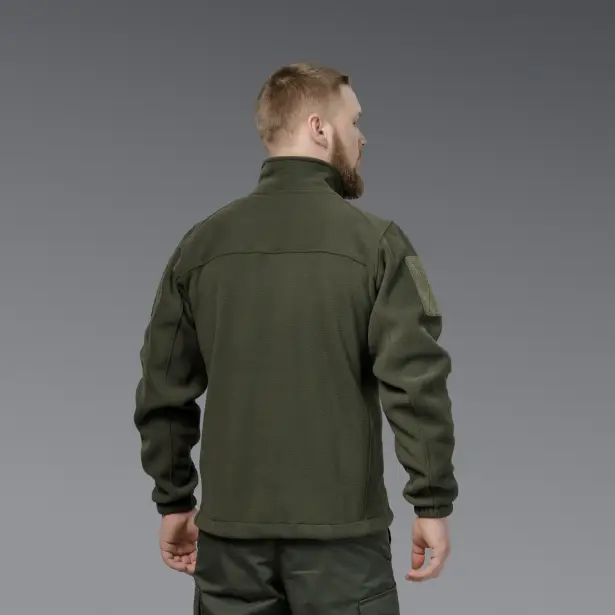 7 - Флісова тактична кофта на блискавці. Олива. Polyester. Розмір L
