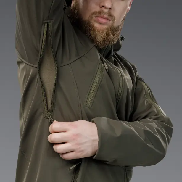 10 - Куртка тактична SoftShell APEX Flex. Осінь-Весна Олива. Розмір S