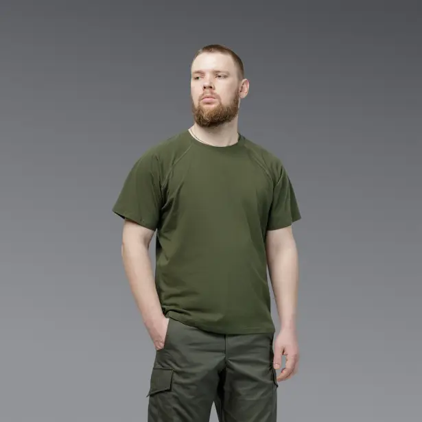 2 - Футболка Urban Cotton. Бавовна/еластан. Олива. Розмір L