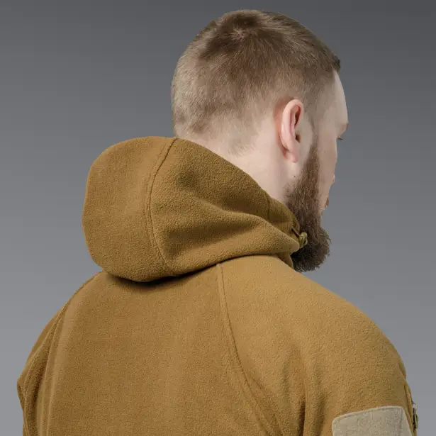 11 - Флісова тактична кофта з капюшоном. Койот. Polyester. Розмір S