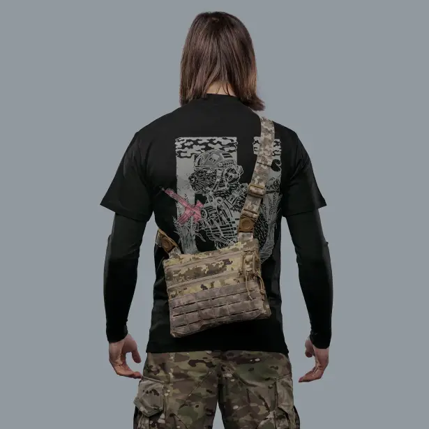 2 - Плечова однолямкова сумка. Збільшена. Cordura 1000D Піксель