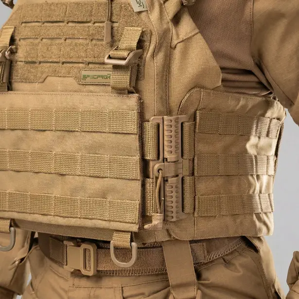 9 - Плитоноска жіноча Warmor gen.3 FL SPECPROM (for Ladies). Без підсумків. Зі швидким боковим та верхнім скиданням (без плит). Койот