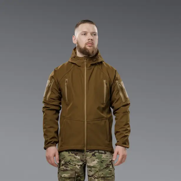 2 - Куртка тактична SoftShell APEX Flex. Осінь-Весна Койот. Розмір S