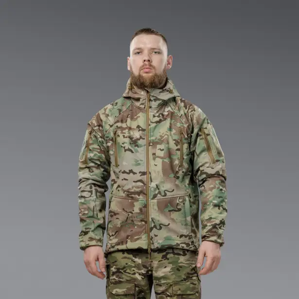 7 - Куртка тактична SoftShell APEX Flex Осінь-Весна Мультикам. Розмір M