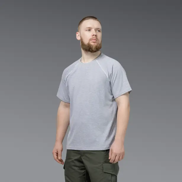 2 - Футболка Urban Cotton. Бавовна/еластан. Сіра. Розмір L