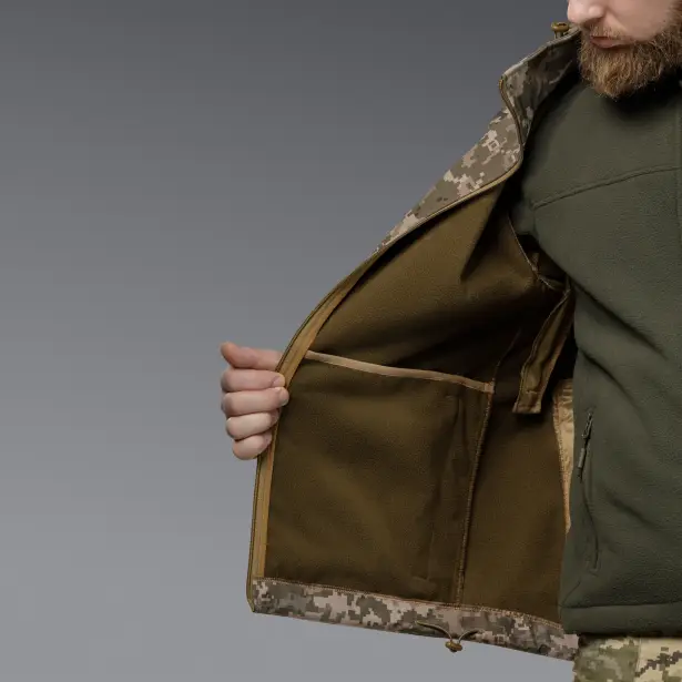 11 - Куртка тактична SoftShell APEX Shield Storm. Осінь-Весна Піксель. Розмір L