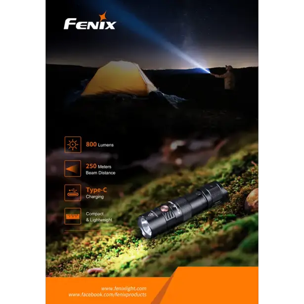 5 - Ліхтар ручний Fenix PD25R. Чорний