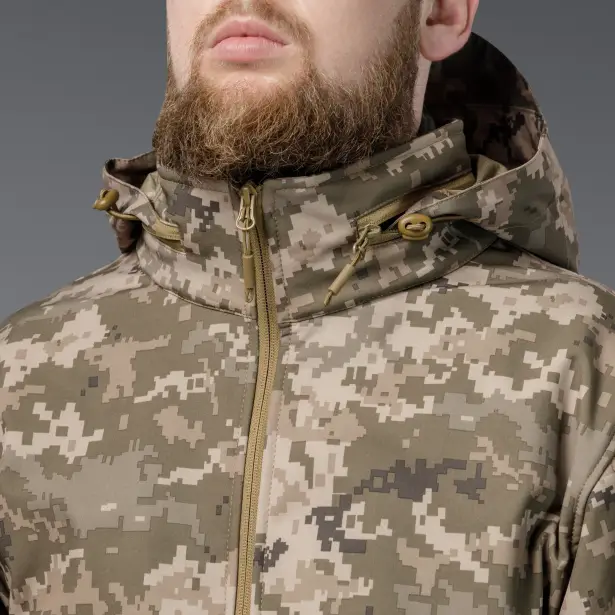 9 - Куртка тактична SoftShell APEX Shield Storm. Осінь-Весна Піксель. Розмір L