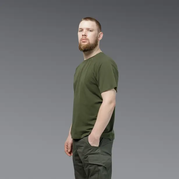 6 - Футболка Urban Cotton. Бавовна/еластан. Олива. Розмір L