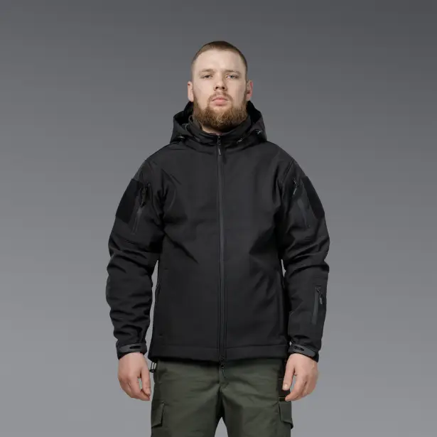 2 - Куртка тактична SoftShell APEX Shield Storm. Осінь-Весна Чорний. Розмір S