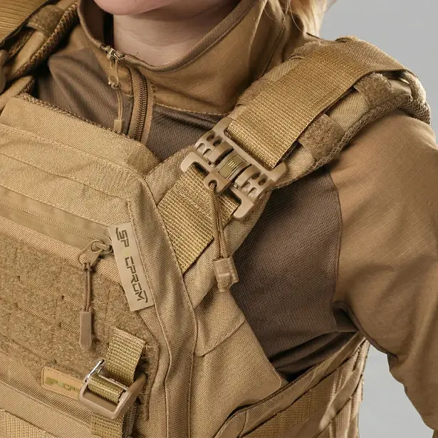 10 - Плитоноска жіноча Warmor gen.3 FL SPECPROM (for Ladies). Без підсумків. Зі швидким боковим та верхнім скиданням (без плит). Койот