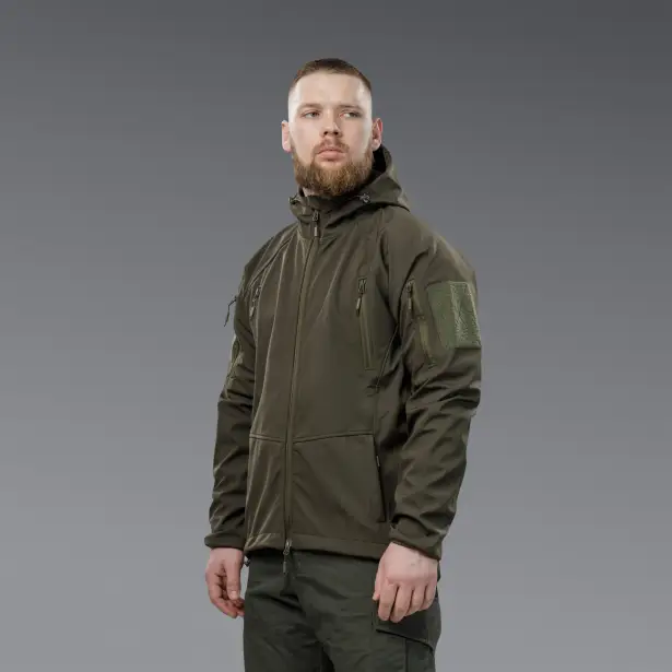 2 - Куртка тактична SoftShell APEX Flex. Осінь-Весна Олива. Розмір S