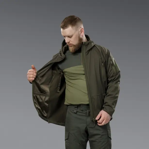 6 - Куртка тактична SoftShell APEX Flex. Осінь-Весна Олива. Розмір S