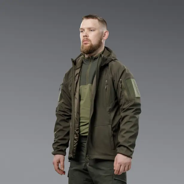 4 - Куртка тактична SoftShell APEX Flex. Осінь-Весна Олива. Розмір S