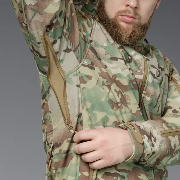 12 - Куртка тактична SoftShell APEX Shield Storm. Осінь-Весна Мультикам. Розмір S