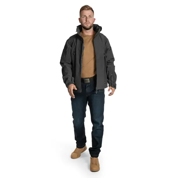 9 - Куртка Helikon Gunfighter Softshell Shark Skin Windblocker. Чорний