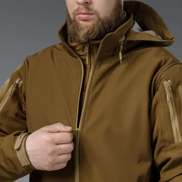 11 - Куртка тактична SoftShell APEX Shield Storm. Осінь-Весна Койот. Розмір S